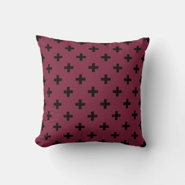 Black polka kor på mullbär kudde (Framsida)