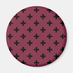 Black polka kor på mullbär magnet
