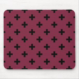 Black polka kor på mullbär musmatta