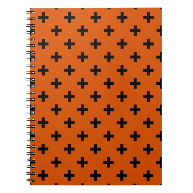 Black Polka kor på orange Anteckningsbok (Framsidan)