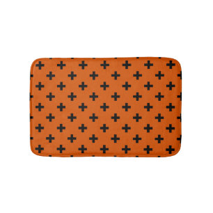 Black Polka kor på orange Badrumsmatta