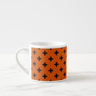 Black Polka kor på orange Espressomugg