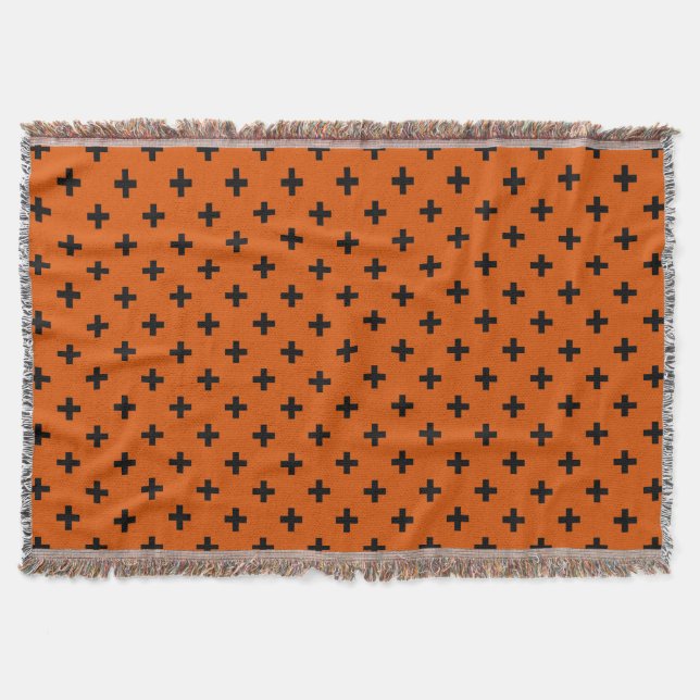 Black Polka kor på orange Filt (Framsidan)
