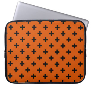 Black Polka kor på orange Laptop Fodral