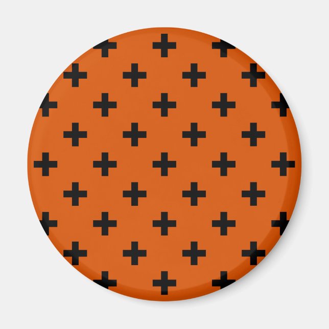 Black Polka kor på orange Magnet (Framsidan)