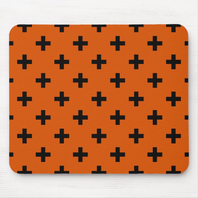 Black Polka kor på orange Musmatta (Framsidan)