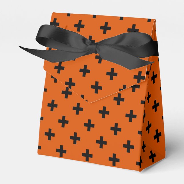 Black Polka kor på orange Presentaskar (Framsidan Sidan)