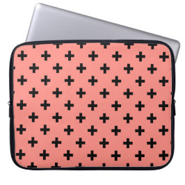 Black polka kor på persikor laptop fodral