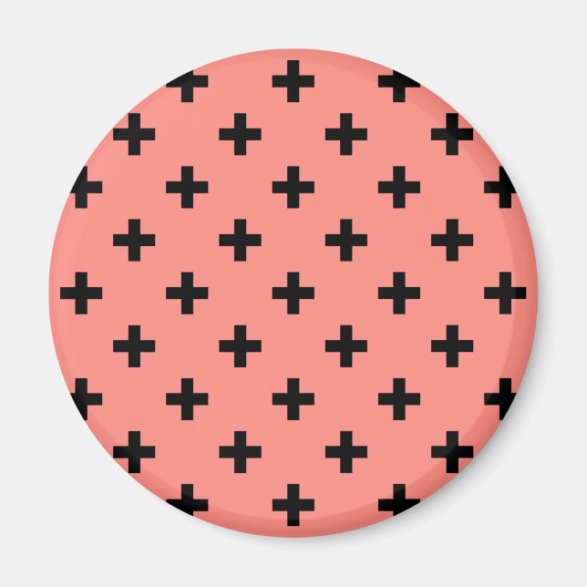 Black polka kor på persikor magnet (Framsidan)