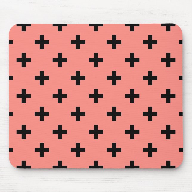 Black polka kor på persikor musmatta (Framsidan)