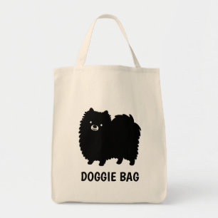 Black Pommern Cute Tecknad hund Anpassningsbar Tygkasse