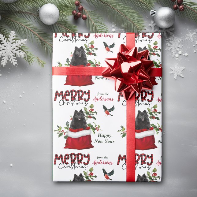Black Pommern Hund i julklapp Bag Presentpapper (Skapare uppladdad)