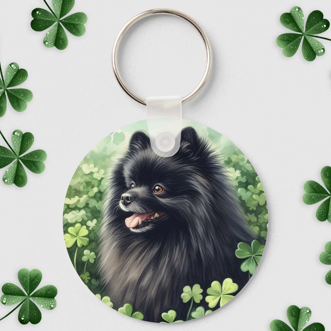 Black Pommern Saint Patricks Day Nyckelring (Skapare uppladdad)