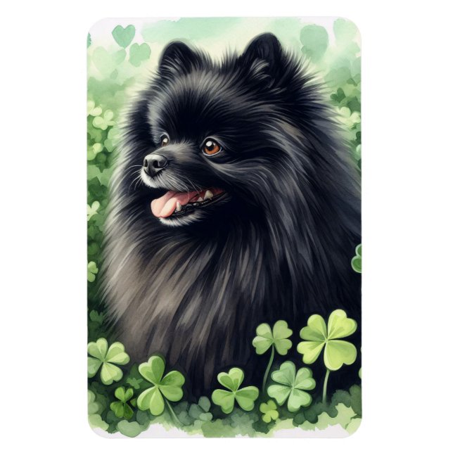 Black Pommern St patricks day Flexible Magnet (Vertikal)