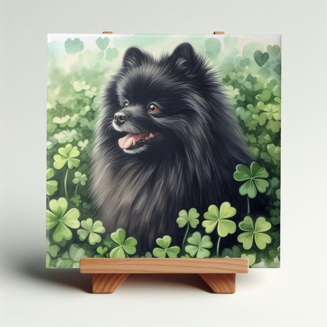 Black Pommern St patricks day Kakelplatta (Skapare uppladdad)