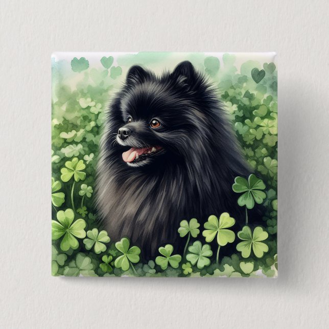 Black Pommern St patricks day Knapp (Framsida)