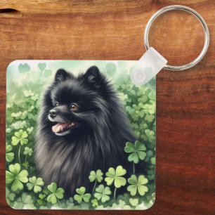 Black Pommern St patricks day Nyckelring