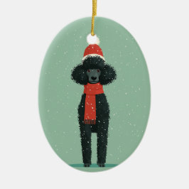 Black Poodle Holiday Keepsake Julgransprydnad Keramik