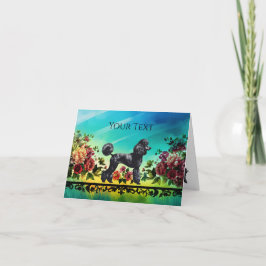 Black Poodle Notecard Tack Kort