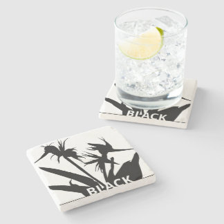 BLACK - Posavasos con Flor del paraíso en negro Stenunderlägg