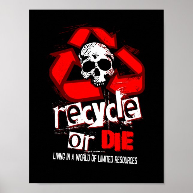 Black Poster Återvinna för begränsada resurser (Framsidan)