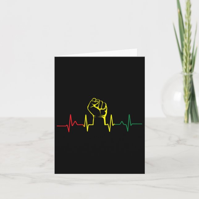Black Power Fist Heartslag African American Pride Kort (Framsida)