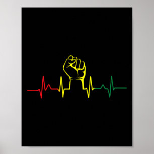 Black Power Fist Heartslag African American Pride Poster