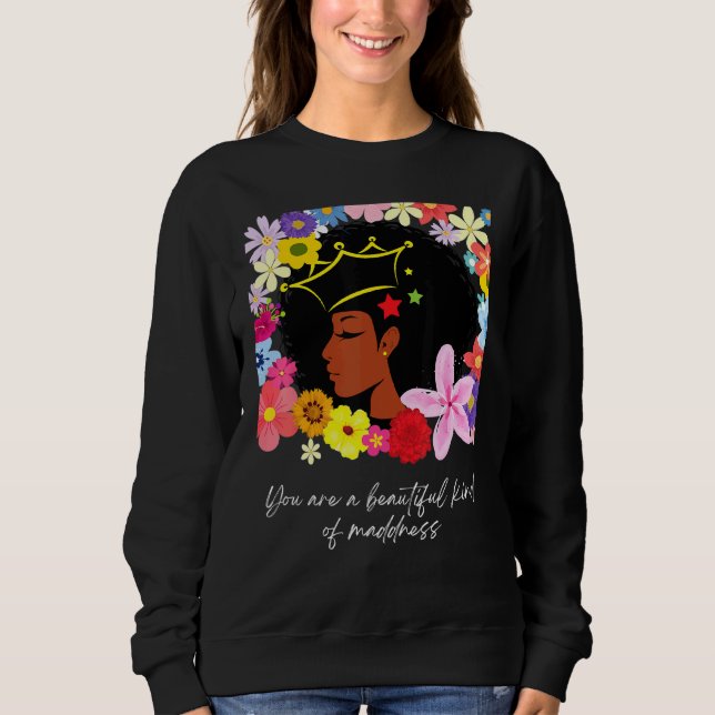 Black Power Girl Magic Afro Queen Black Pride Flow T Shirt (Framsida)