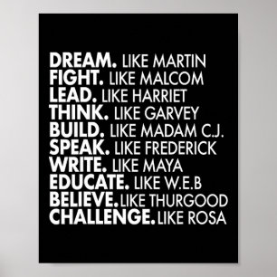 Black Power Historical Black Leaders African Black Poster