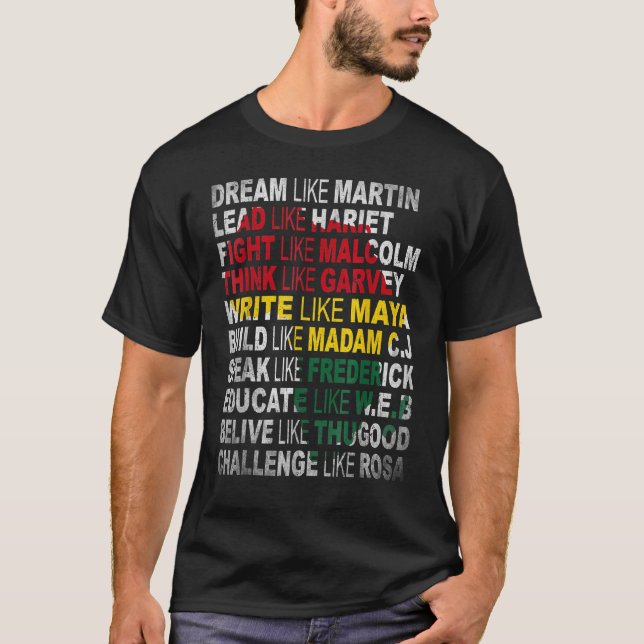 Black Power History Month African American Pride T Shirt (Framsida)