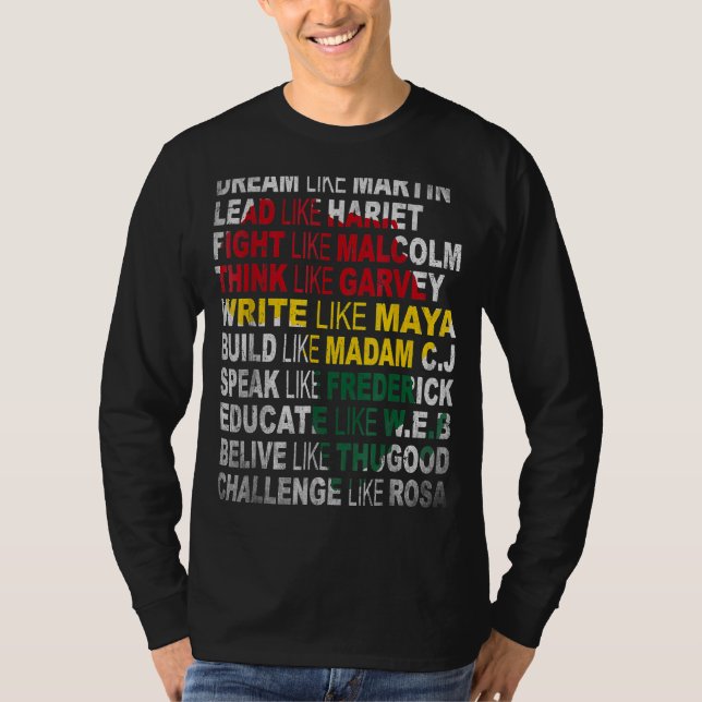 Black Power History Month African American Pride T Shirt (Framsida)