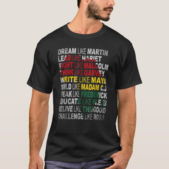 Black Power History Month African American Pride T Shirt (Framsida)