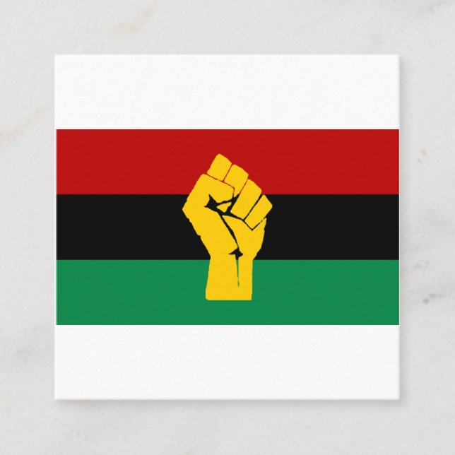 Black Power Pan African Flagga Fyrkantigt Visitkort (Framsida)