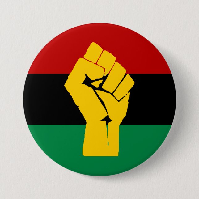 Black Power Pan African Flagga Knapp (Framsida)