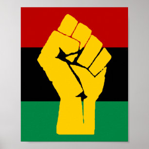 Black Power Pan African Flagga Poster