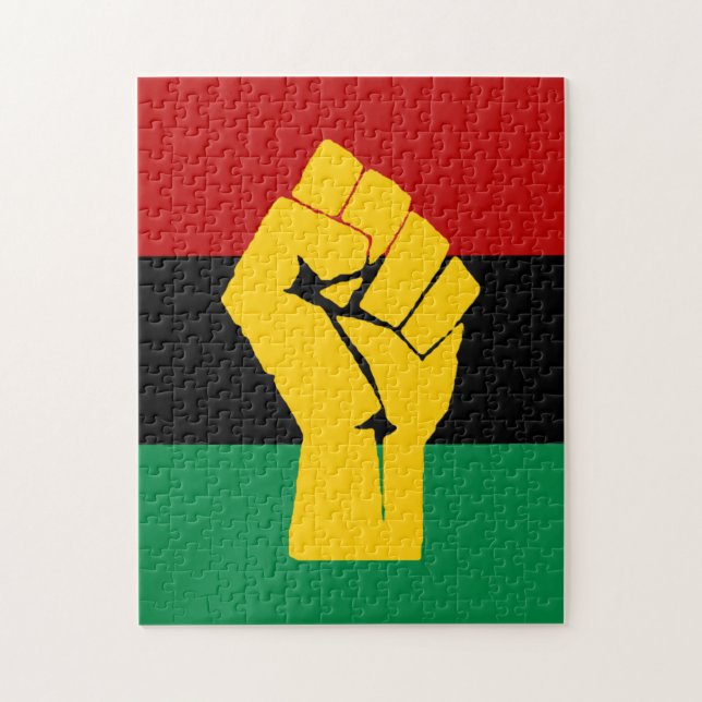 Black Power Pan African Flagga Pussel (Vertikal)
