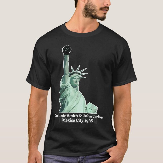 Black Power Salute Mexico City 1968 T Shirt (Framsida)