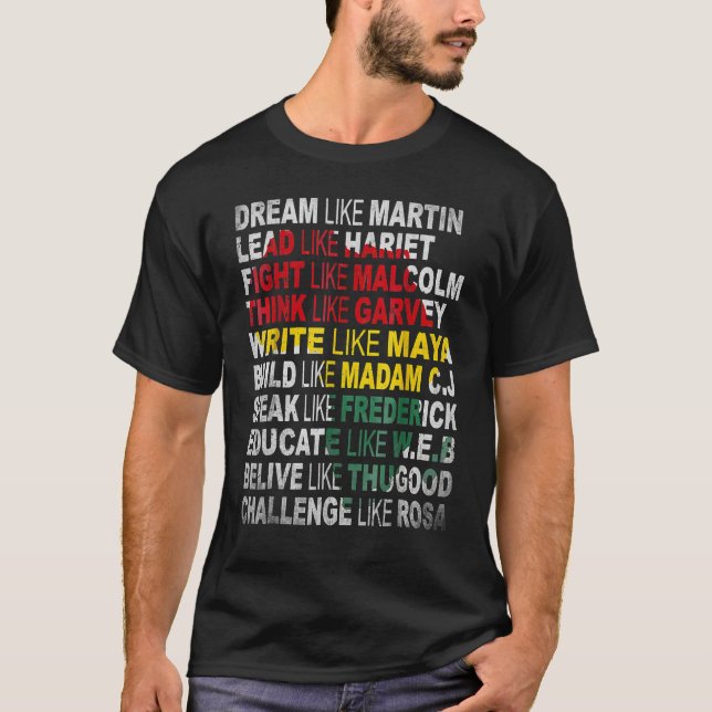 Black Power Shirt History Month African American P T Shirt (Framsida)