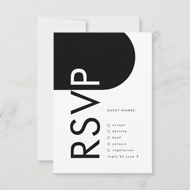 Black Premium Modern Monogram Boho Bold Arch OSA Kort (Framsida)