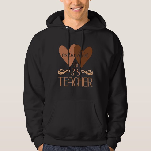 Black Preschool 3 s Daycare Teacher Black History  Hoodie (Framsida)