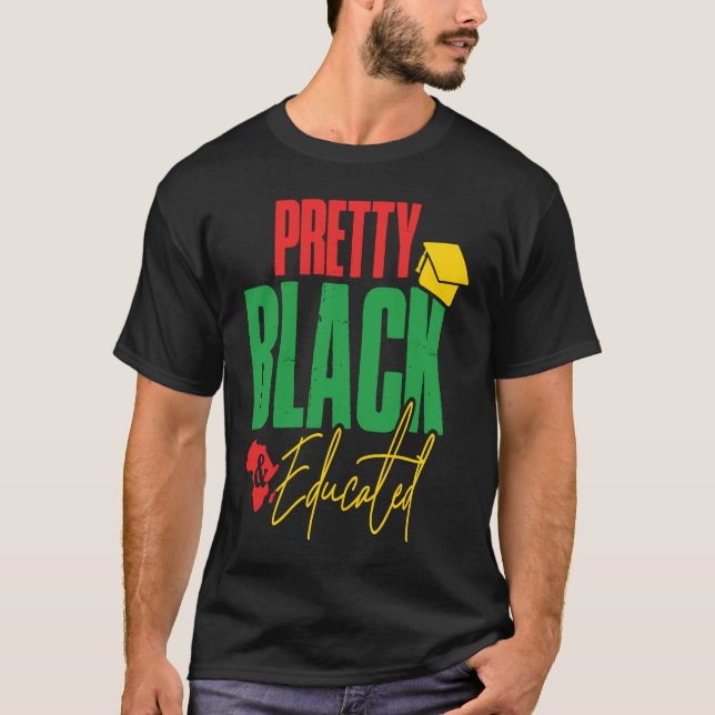 Black Pride for Boys & Girls Söt Black & Education T Shirt (Framsida)