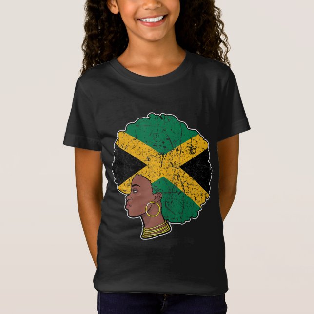 Black Pride Jamaican Flagga Jamaica Black History  T Shirt (Framsida)