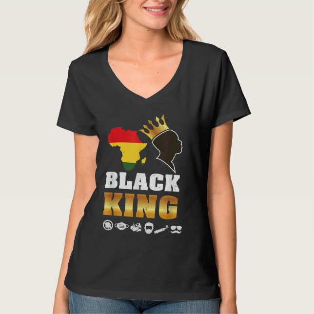 Black Pride King Definition  African Plus Size Gra T Shirt (Framsida)