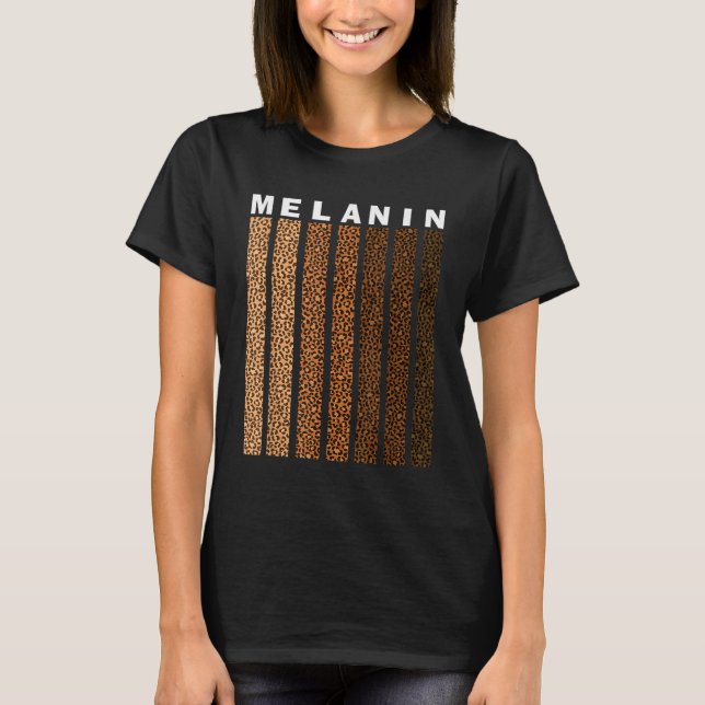 Black Pride Melanin Afro American Leopard Play Wo T Shirt (Framsida)