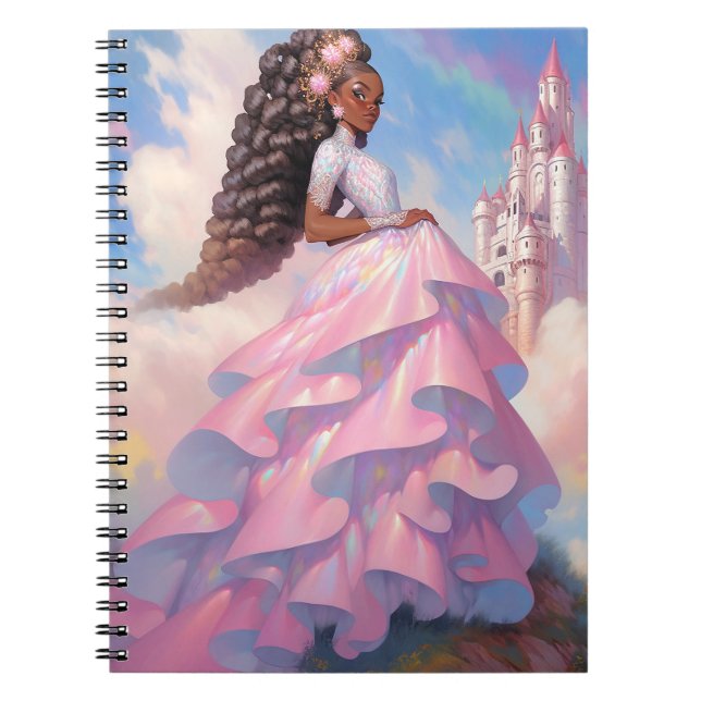 Black Princess Fantasy Art Anteckningsbok (Framsidan)