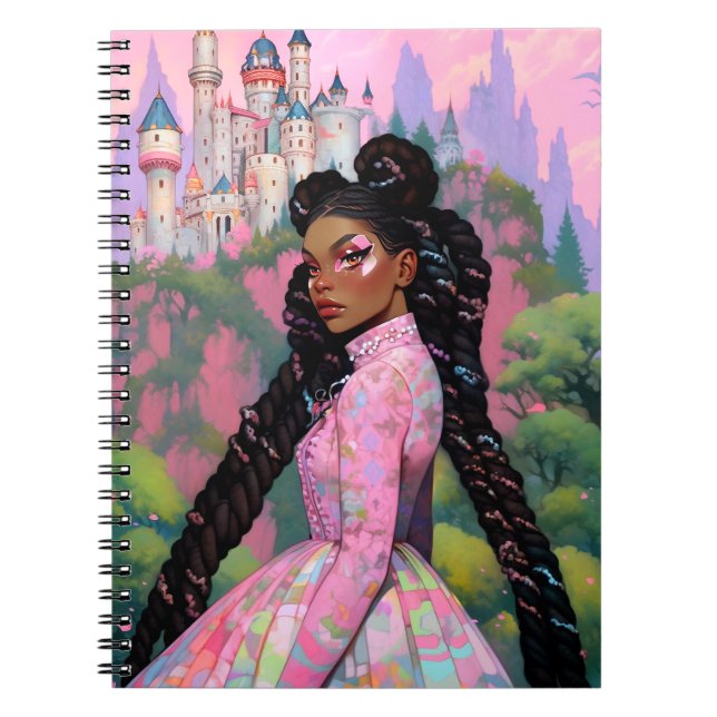 Black Princess Fantasy Art Anteckningsbok (Framsidan)