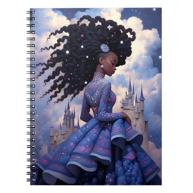 Black Princess Fantasy Art Anteckningsbok (Framsidan)