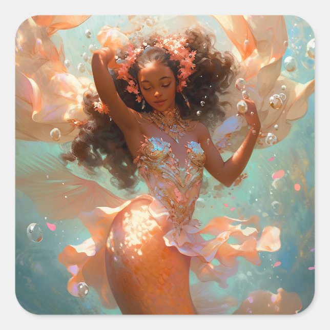 Black Princess Fantasy Art Fyrkantigt Klistermärke (Framsida)