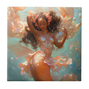 Black Princess Fantasy Art Kakelplatta