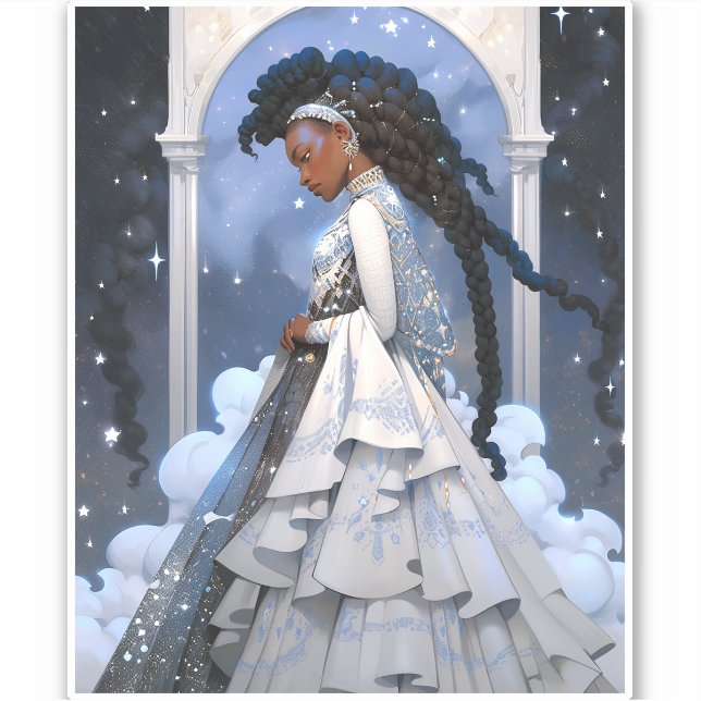 Black Princess Fantasy Art Klistermärken (Framsida)